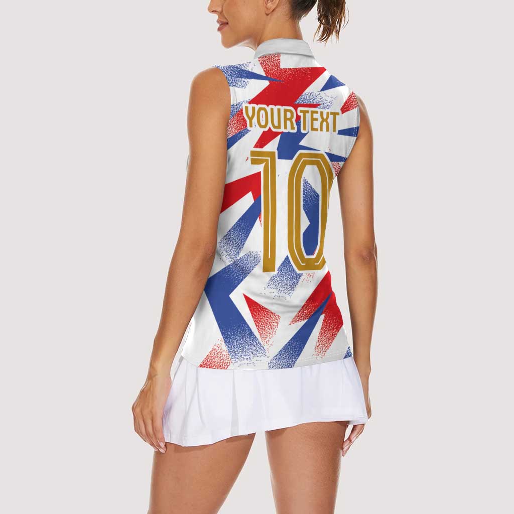 Custom France National Football Women Sleeveless Polo Shirt Flag-Inspired Graphics - Wonder Print Shop