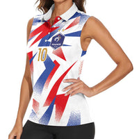 Custom France National Football Women Sleeveless Polo Shirt Flag-Inspired Graphics - Wonder Print Shop