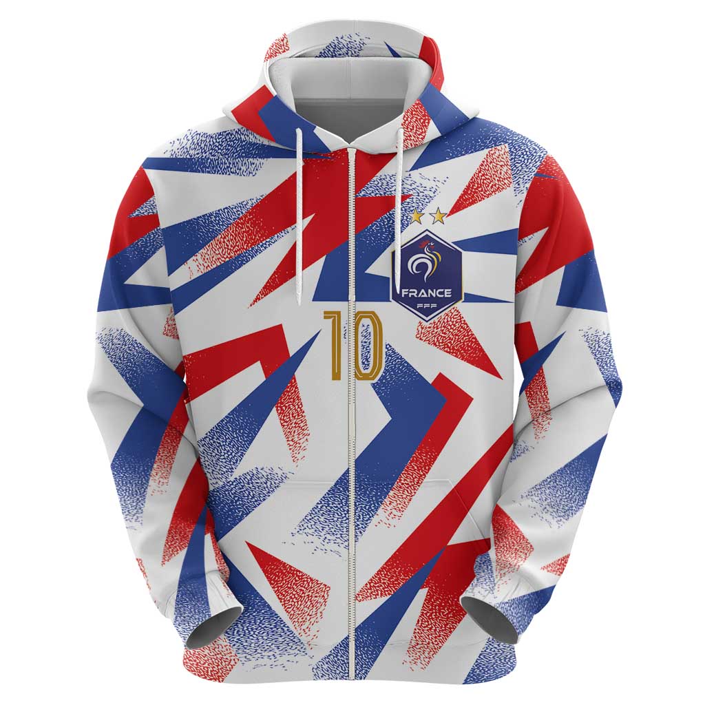 Custom France National Football Zip Hoodie Flag-Inspired Graphics - Wonder Print Shop