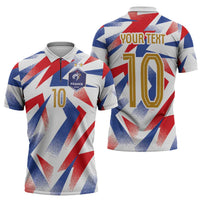 Custom France National Football Zipper Polo Shirt Flag-Inspired Graphics - Wonder Print Shop
