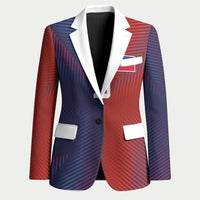 Custom Haiti National Football Blazer Red Blue The Half Sporty Design - Wonder Print Shop