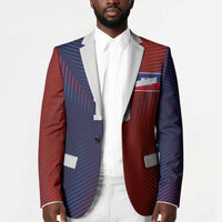 Custom Haiti National Football Blazer Red Blue The Half Sporty Design - Wonder Print Shop