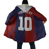 Custom Haiti National Football Cloak Red Blue The Half Sporty Design - Wonder Print Shop
