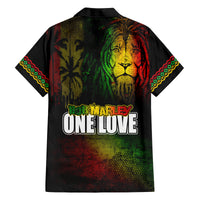 King of Reggae Family Matching Off The Shoulder Long Sleeve Dress and Hawaiian Shirt Jamaican Reggae One Love - Wonder Print Shop