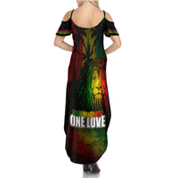 King of Reggae Family Matching Summer Maxi Dress and Hawaiian Shirt Jamaican Reggae One Love - Wonder Print Shop