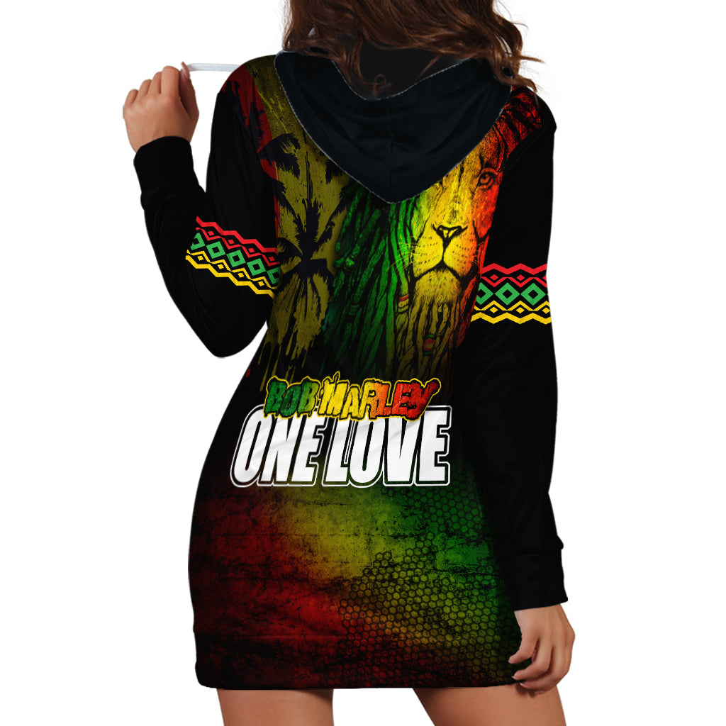 King of Reggae Hoodie Dress Jamaican Reggae One Love - Wonder Print Shop