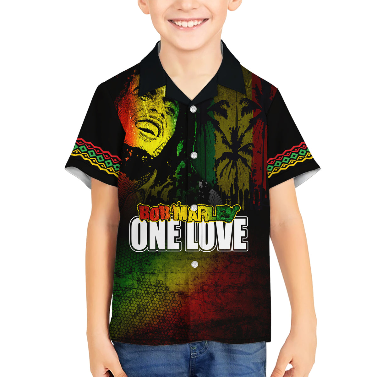 King of Reggae Kid Hawaiian Shirt Jamaican Reggae One Love - Wonder Print Shop