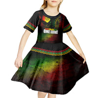 King of Reggae Kid Short Sleeve Dress Jamaican Reggae One Love - Wonder Print Shop