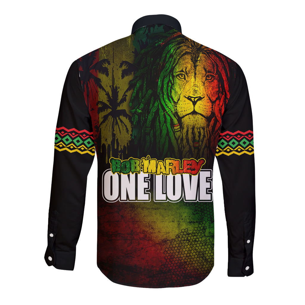 King of Reggae Long Sleeve Button Shirt Jamaican Reggae One Love - Wonder Print Shop