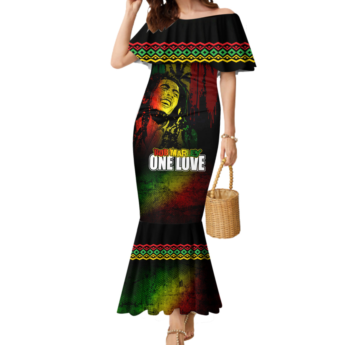 King of Reggae Mermaid Dress Jamaican Reggae One Love - Wonder Print Shop