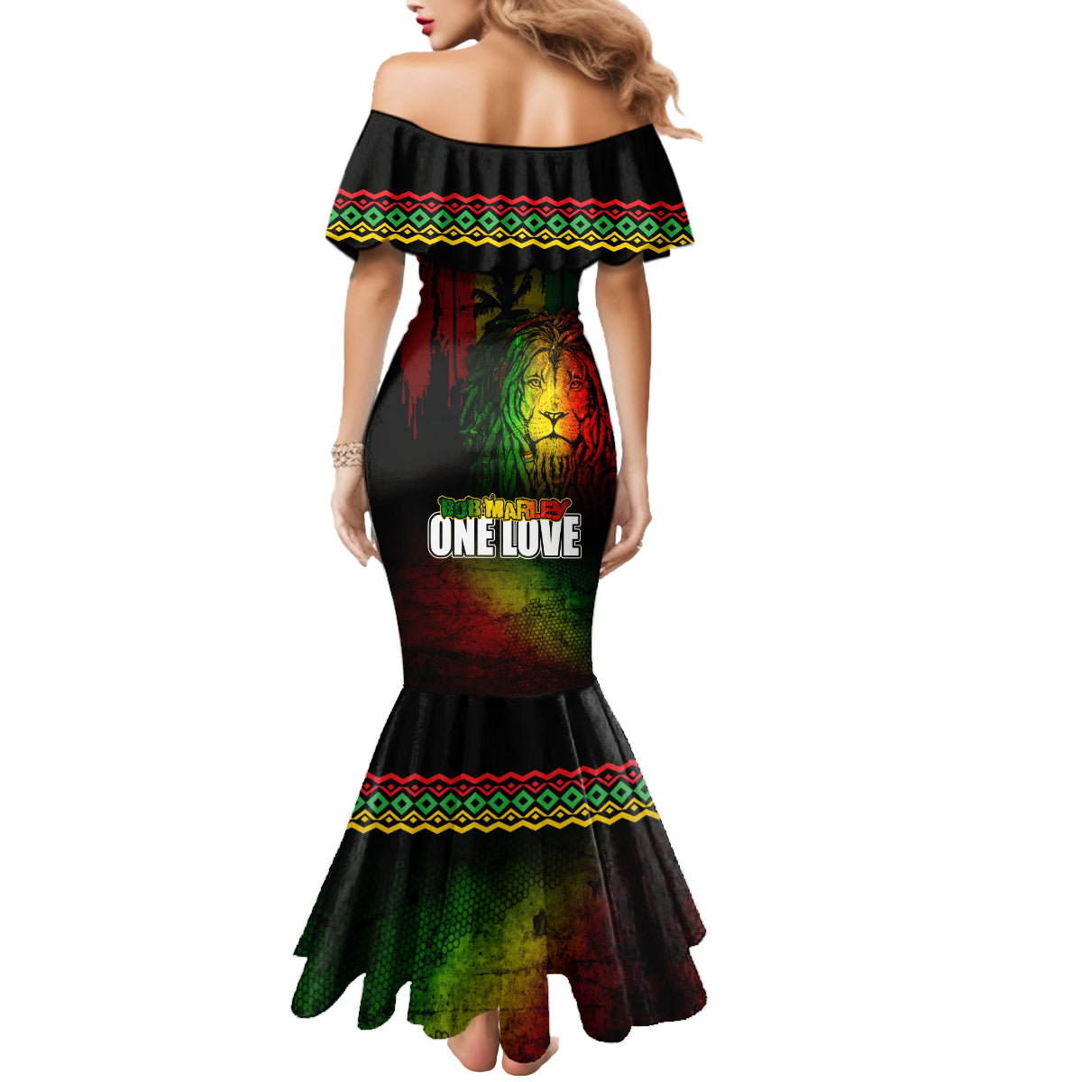 King of Reggae Mermaid Dress Jamaican Reggae One Love - Wonder Print Shop