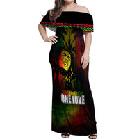 King of Reggae Off Shoulder Maxi Dress Jamaican Reggae One Love - Wonder Print Shop
