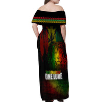 King of Reggae Off Shoulder Maxi Dress Jamaican Reggae One Love - Wonder Print Shop