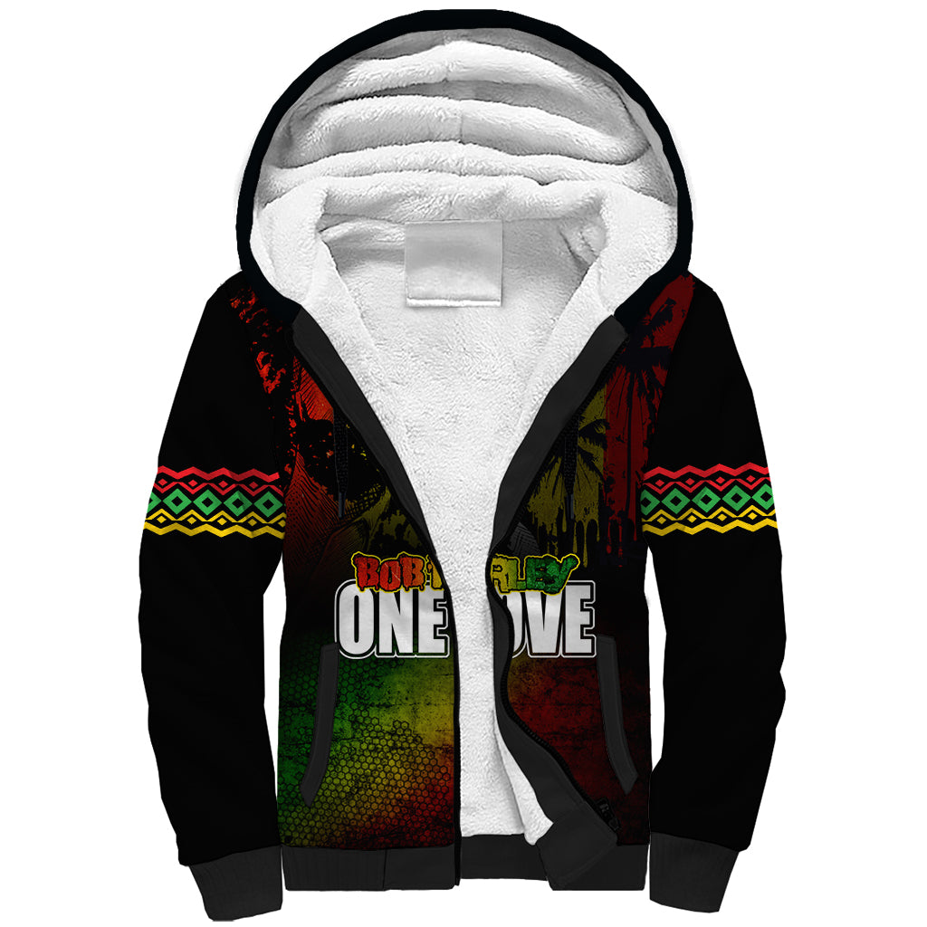 King of Reggae Sherpa Hoodie Jamaican Reggae One Love - Wonder Print Shop