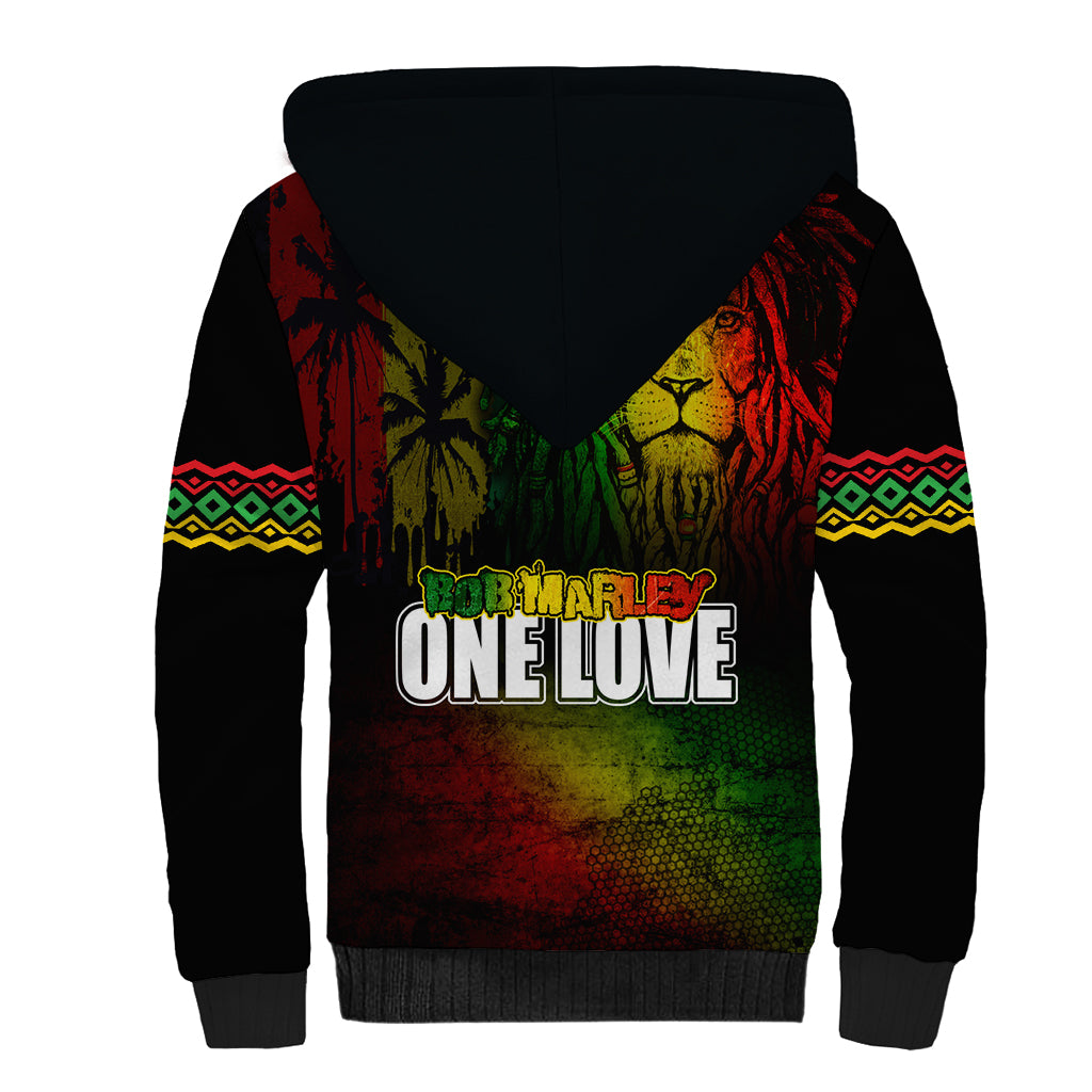 King of Reggae Sherpa Hoodie Jamaican Reggae One Love - Wonder Print Shop