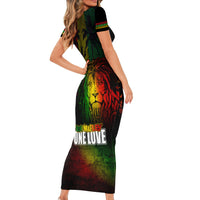 King of Reggae Short Sleeve Bodycon Dress Jamaican Reggae One Love - Wonder Print Shop