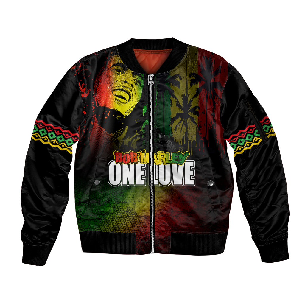 King of Reggae Sleeve Zip Bomber Jacket Jamaican Reggae One Love - Wonder Print Shop