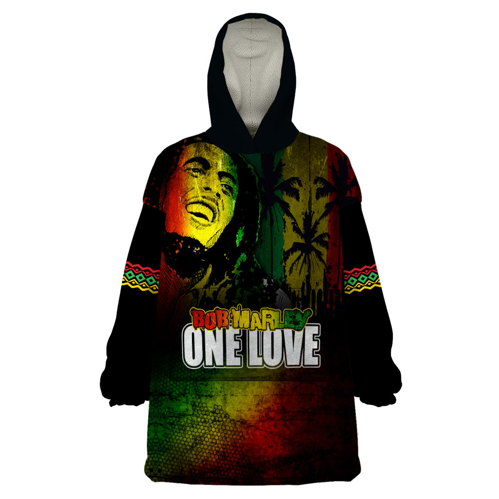 King of Reggae Wearable Blanket Hoodie Jamaican Reggae One Love