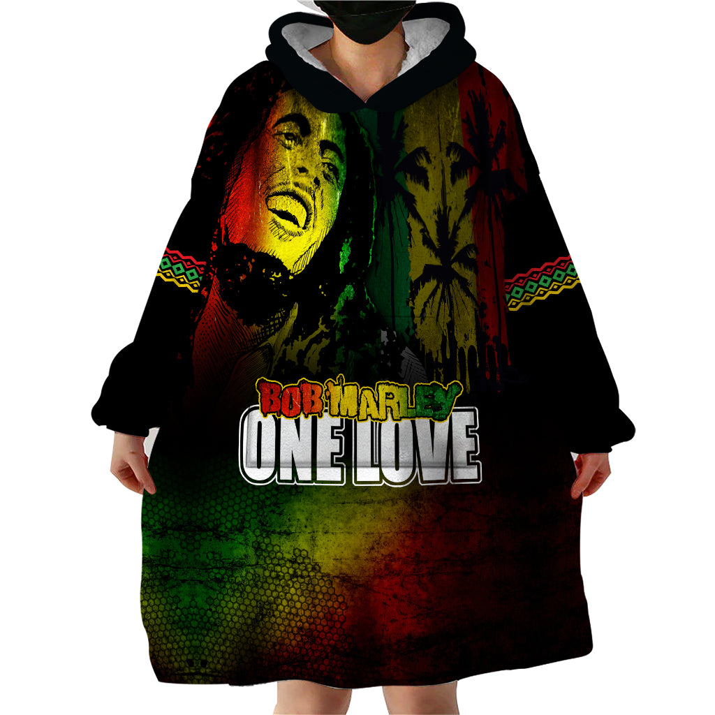 King of Reggae Wearable Blanket Hoodie Jamaican Reggae One Love - Wonder Print Shop