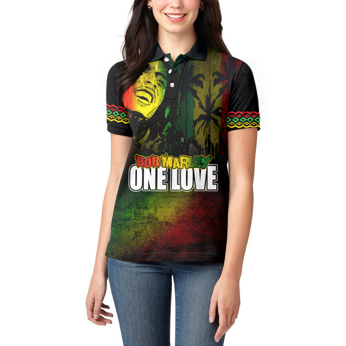 King of Reggae Women Polo Shirt Jamaican Reggae One Love - Wonder Print Shop