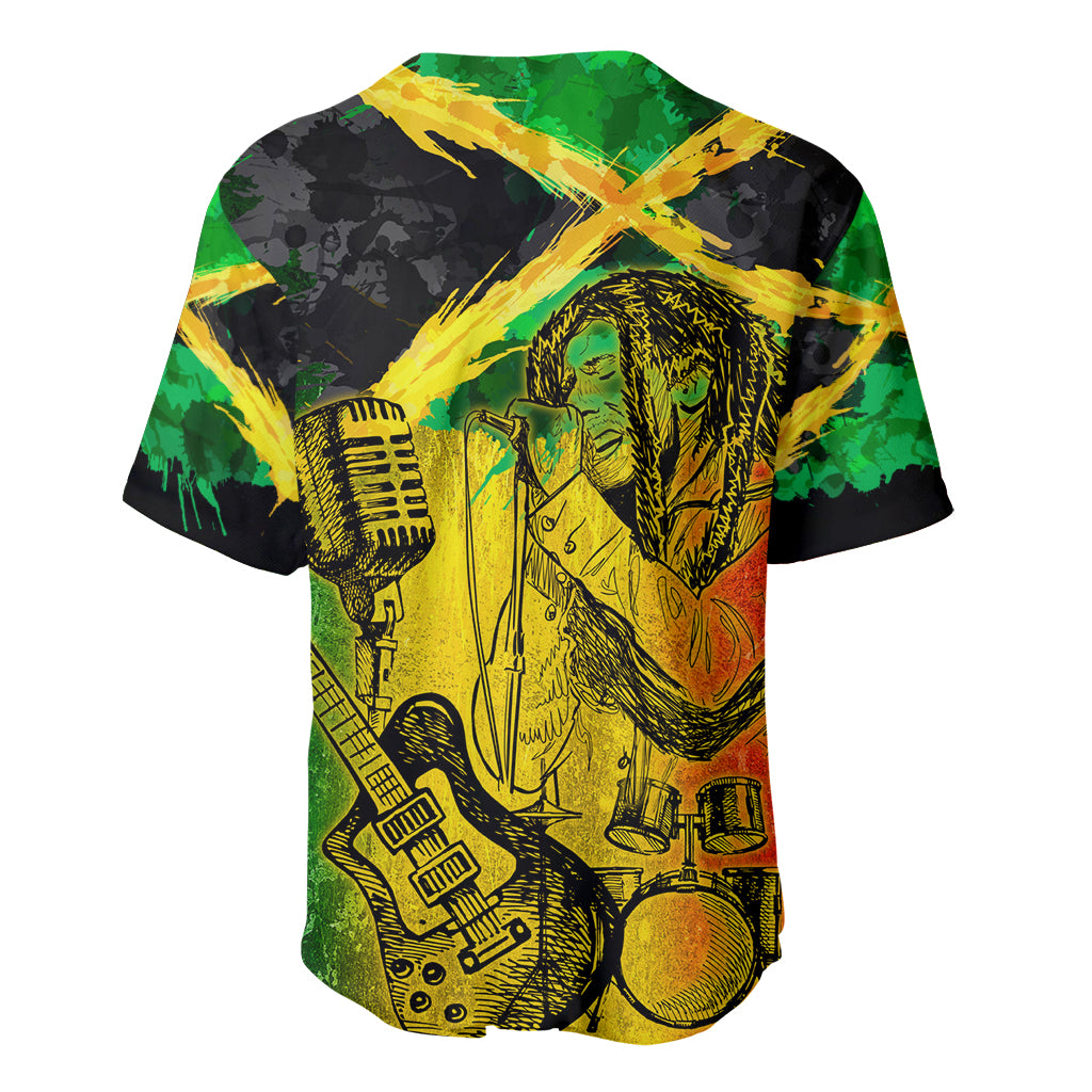 Jamaican Reggae Singer Baseball Jersey B-Marley Reggae Grunge - Wonder Print Shop