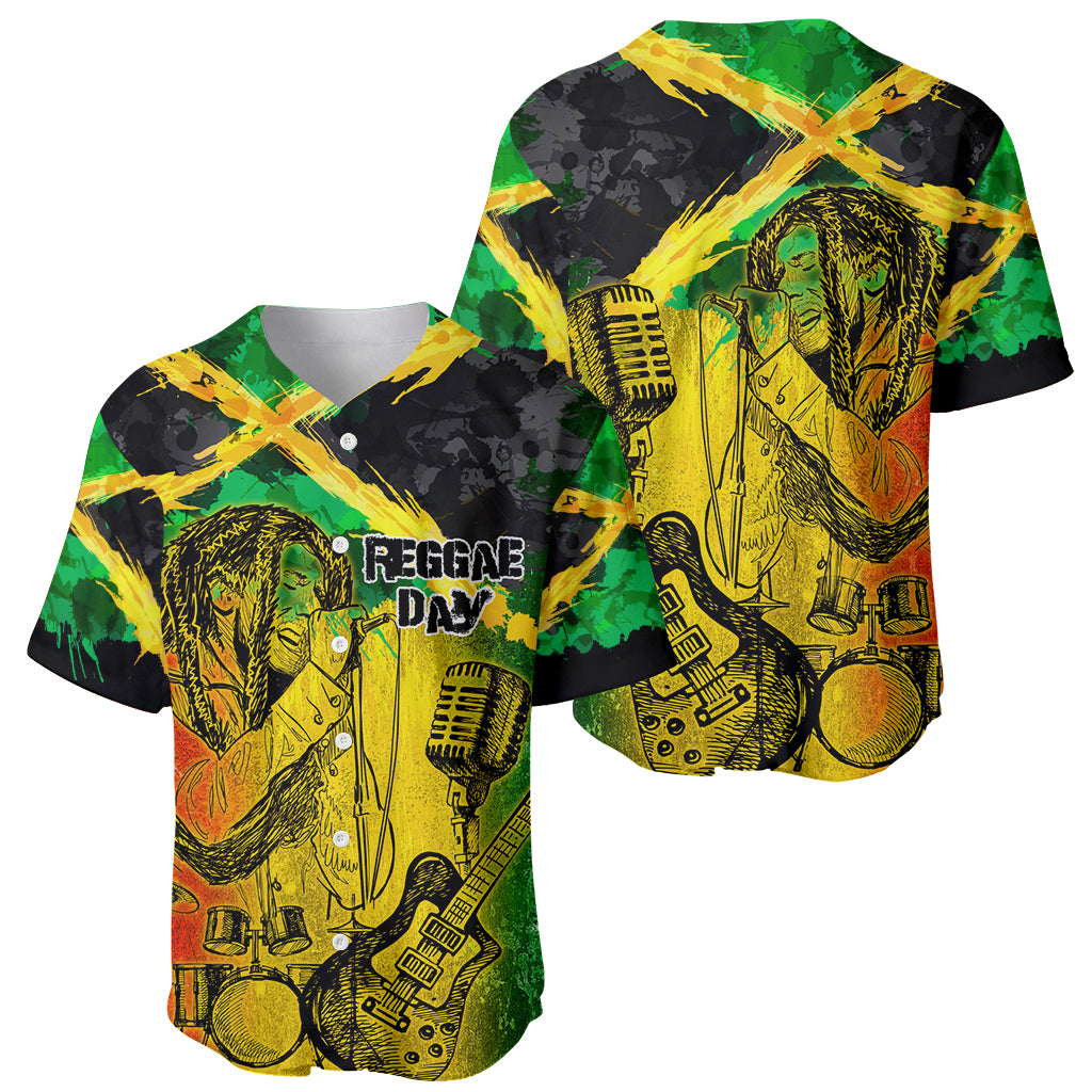 Jamaican Reggae Singer Baseball Jersey B-Marley Reggae Grunge - Wonder Print Shop