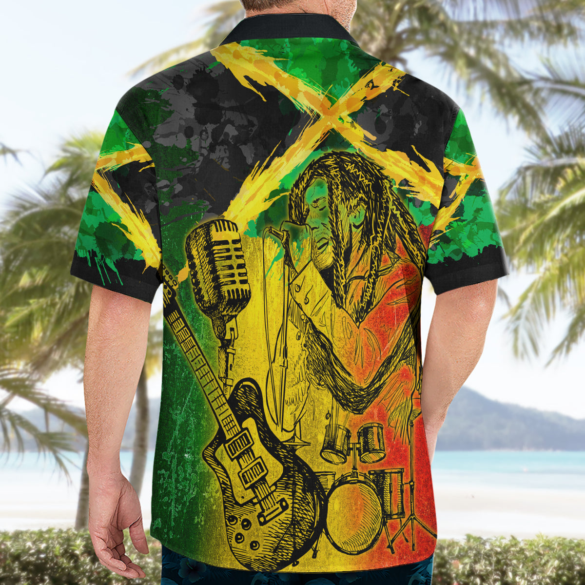 Jamaican Reggae Singer Hawaiian Shirt B-Marley Reggae Grunge - Wonder Print Shop