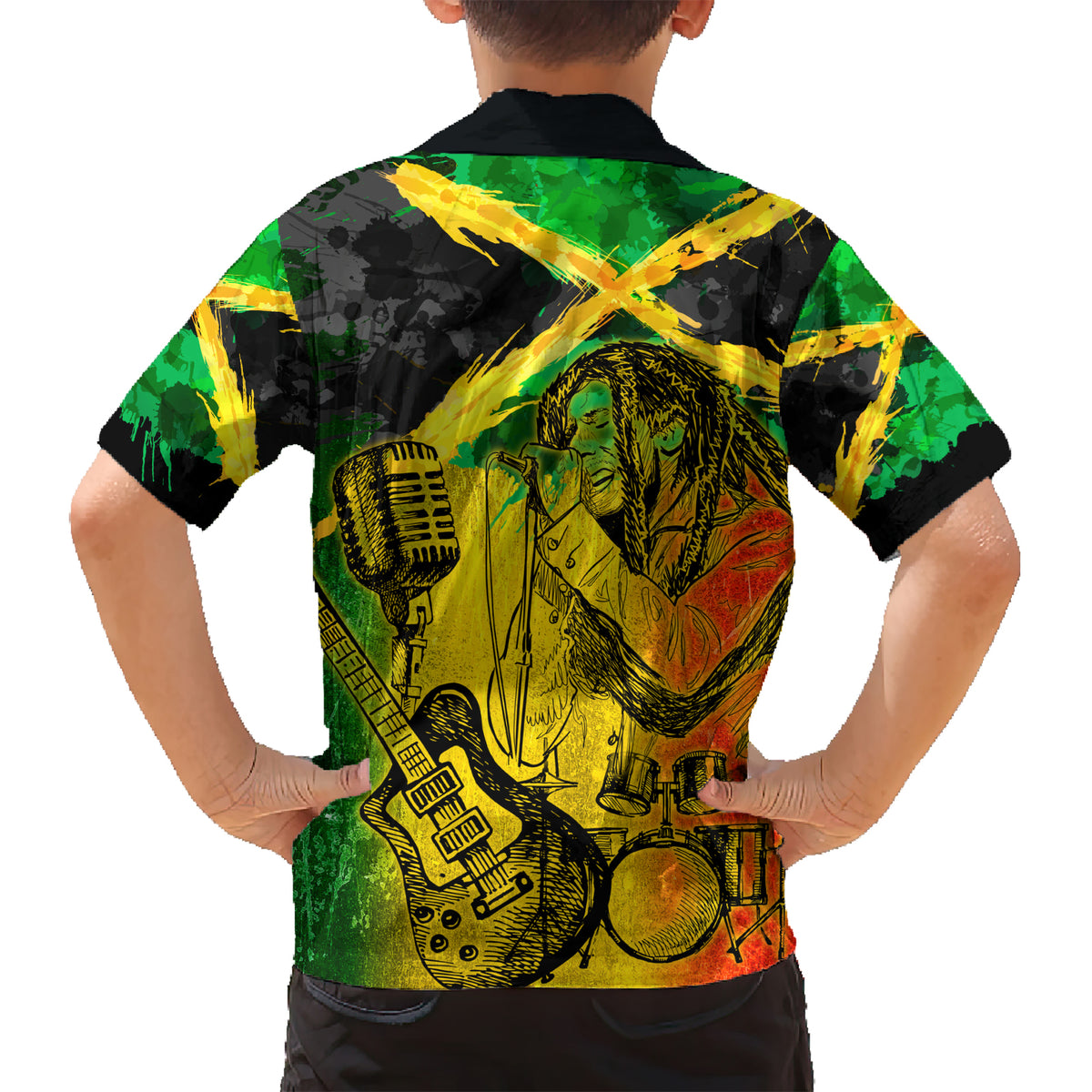 Jamaican Reggae Singer Hawaiian Shirt B-Marley Reggae Grunge - Wonder Print Shop