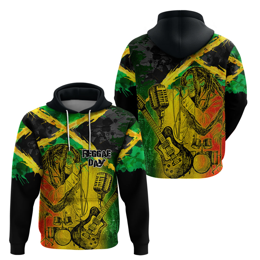 Jamaican Reggae Singer Hoodie B-Marley Reggae Grunge - Wonder Print Shop