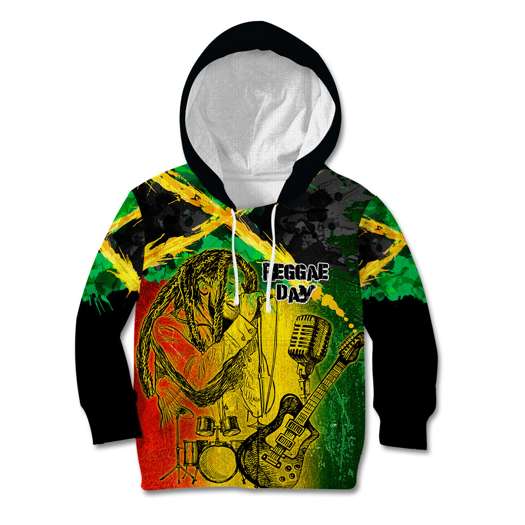 Jamaican Reggae Singer Kid Hoodie B-Marley Reggae Grunge - Wonder Print Shop