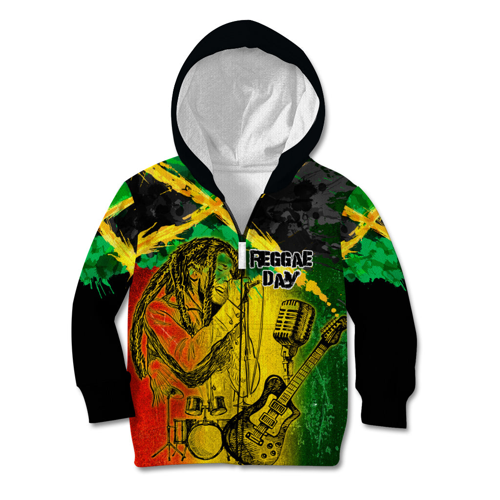 Jamaican Reggae Singer Kid Hoodie B-Marley Reggae Grunge - Wonder Print Shop