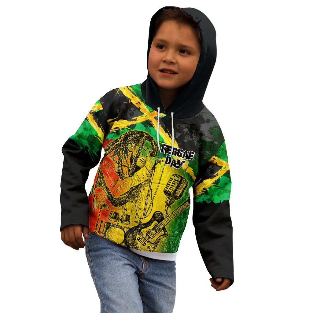 Jamaican Reggae Singer Kid Hoodie B-Marley Reggae Grunge - Wonder Print Shop