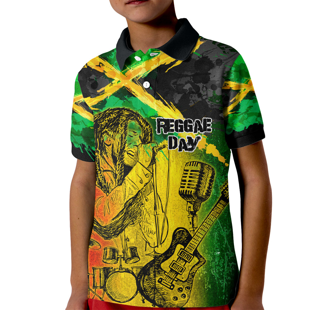 Jamaican Reggae Singer Kid Polo Shirt B-Marley Reggae Grunge - Wonder Print Shop