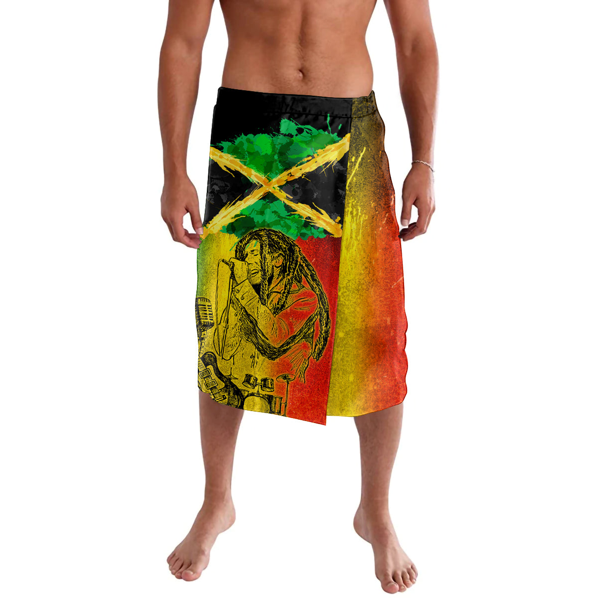 Jamaican Reggae Singer Lavalava B-Marley Reggae Grunge - Wonder Print Shop