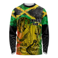 Jamaican Reggae Singer Long Sleeve Shirt B-Marley Reggae Grunge - Wonder Print Shop