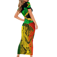 Jamaican Reggae Singer Short Sleeve Bodycon Dress B-Marley Reggae Grunge - Wonder Print Shop