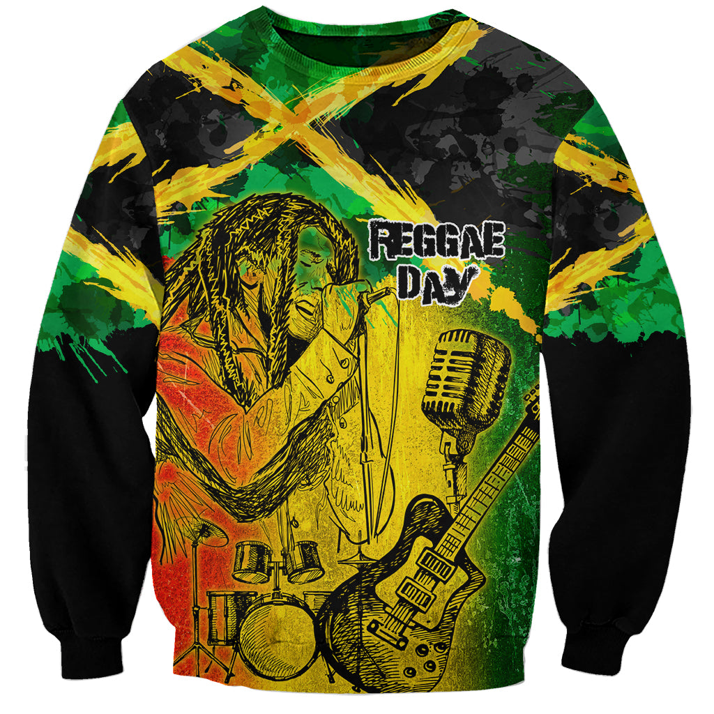 Jamaican Reggae Singer Sweatshirt B-Marley Reggae Grunge - Wonder Print Shop
