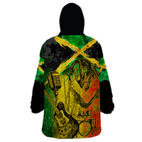 Jamaican Reggae Singer Wearable Blanket Hoodie B-Marley Reggae Grunge - Wonder Print Shop