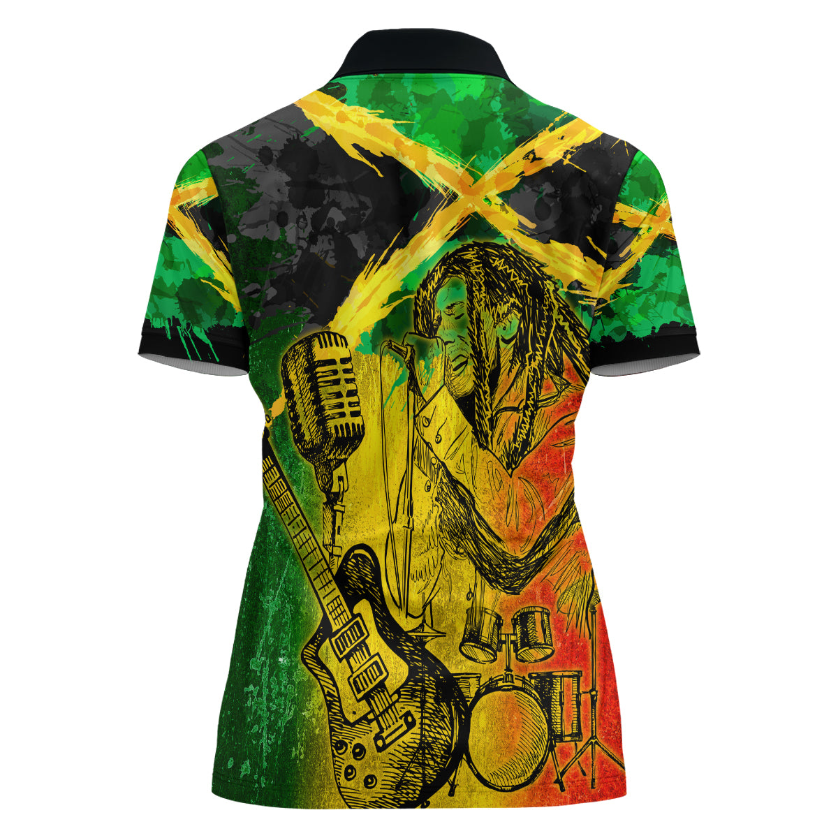 Jamaican Reggae Singer Women Polo Shirt B-Marley Reggae Grunge - Wonder Print Shop