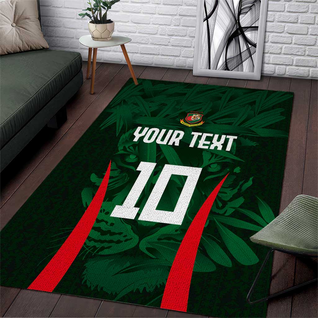 Custom Bangladesh Cricket Area Rug The Tigers Green-Red Glory