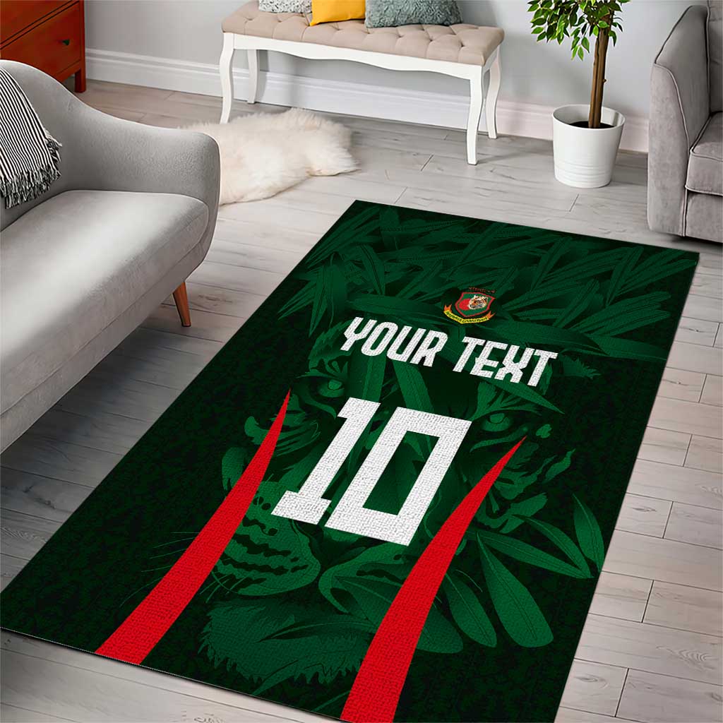 Custom Bangladesh Cricket Area Rug The Tigers Green-Red Glory