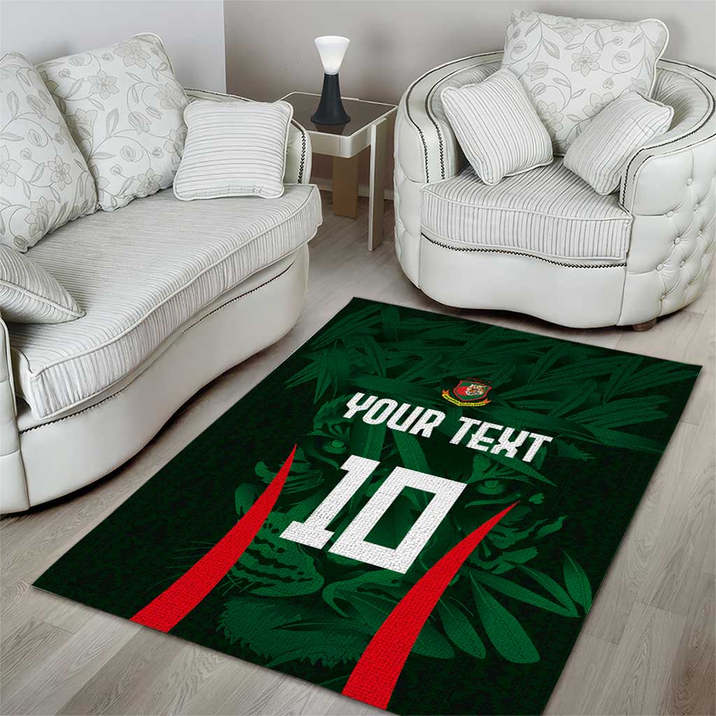 Custom Bangladesh Cricket Area Rug The Tigers Green-Red Glory