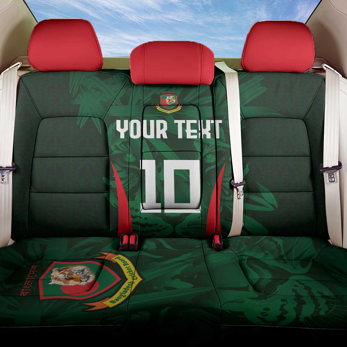 Custom Bangladesh Cricket Back Car Seat Cover The Tigers Green-Red Glory