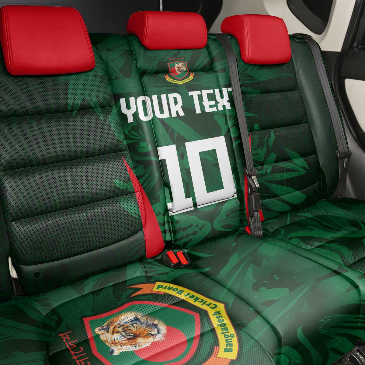Custom Bangladesh Cricket Back Car Seat Cover The Tigers Green-Red Glory