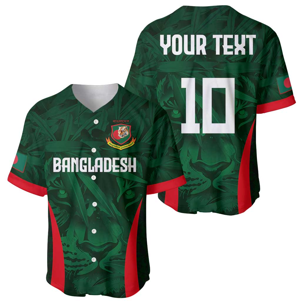 Custom Bangladesh Cricket Baseball Jersey The Tigers Green-Red Glory