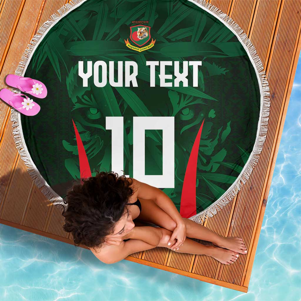 Custom Bangladesh Cricket Beach Blanket The Tigers Green-Red Glory