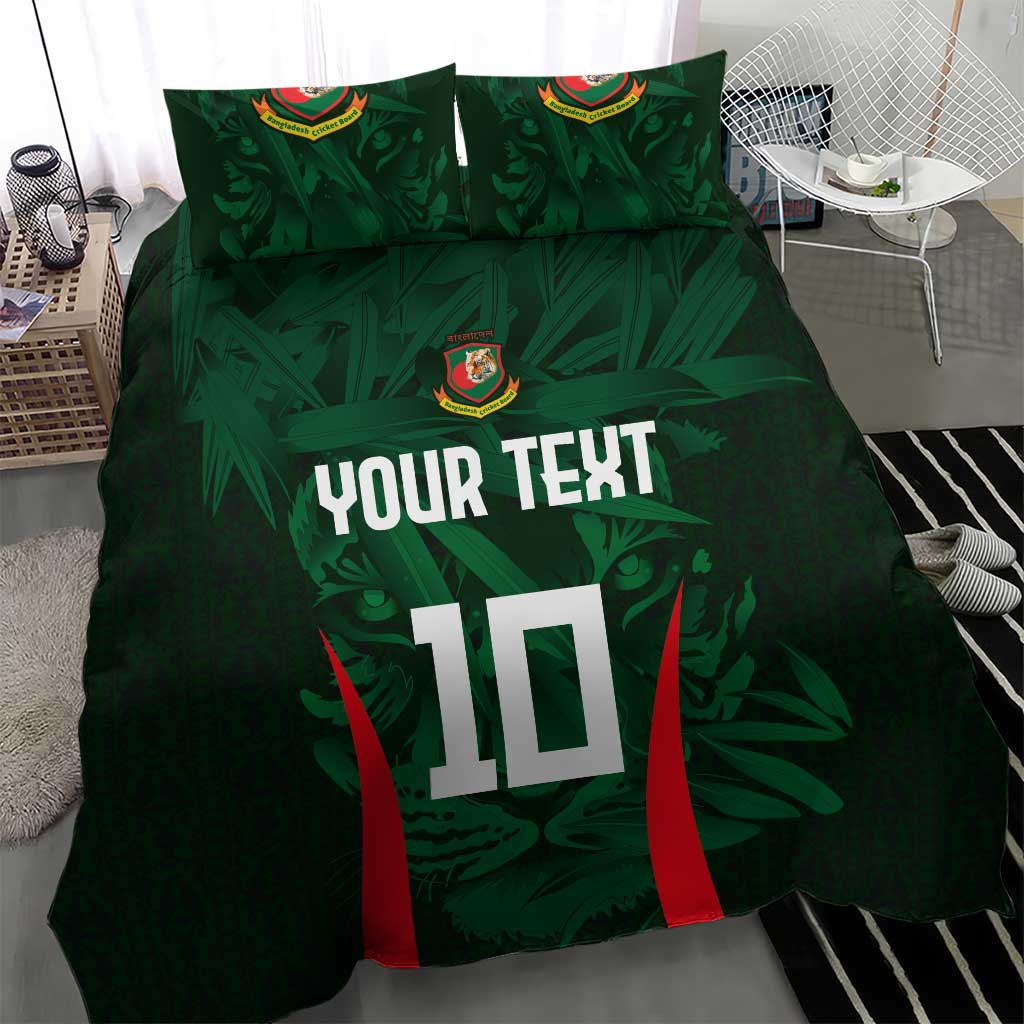Custom Bangladesh Cricket Bedding Set The Tigers Green-Red Glory