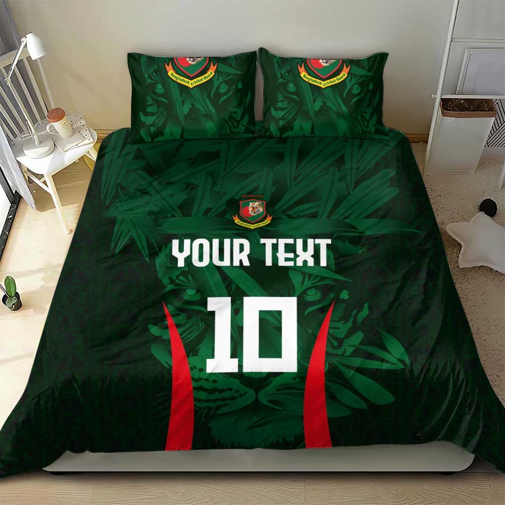 Custom Bangladesh Cricket Bedding Set The Tigers Green-Red Glory