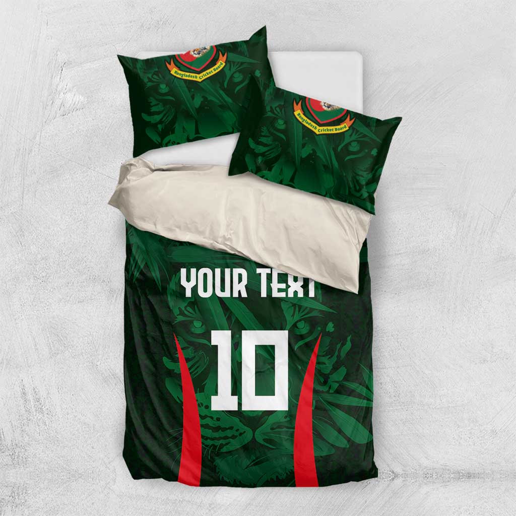 Custom Bangladesh Cricket Bedding Set The Tigers Green-Red Glory