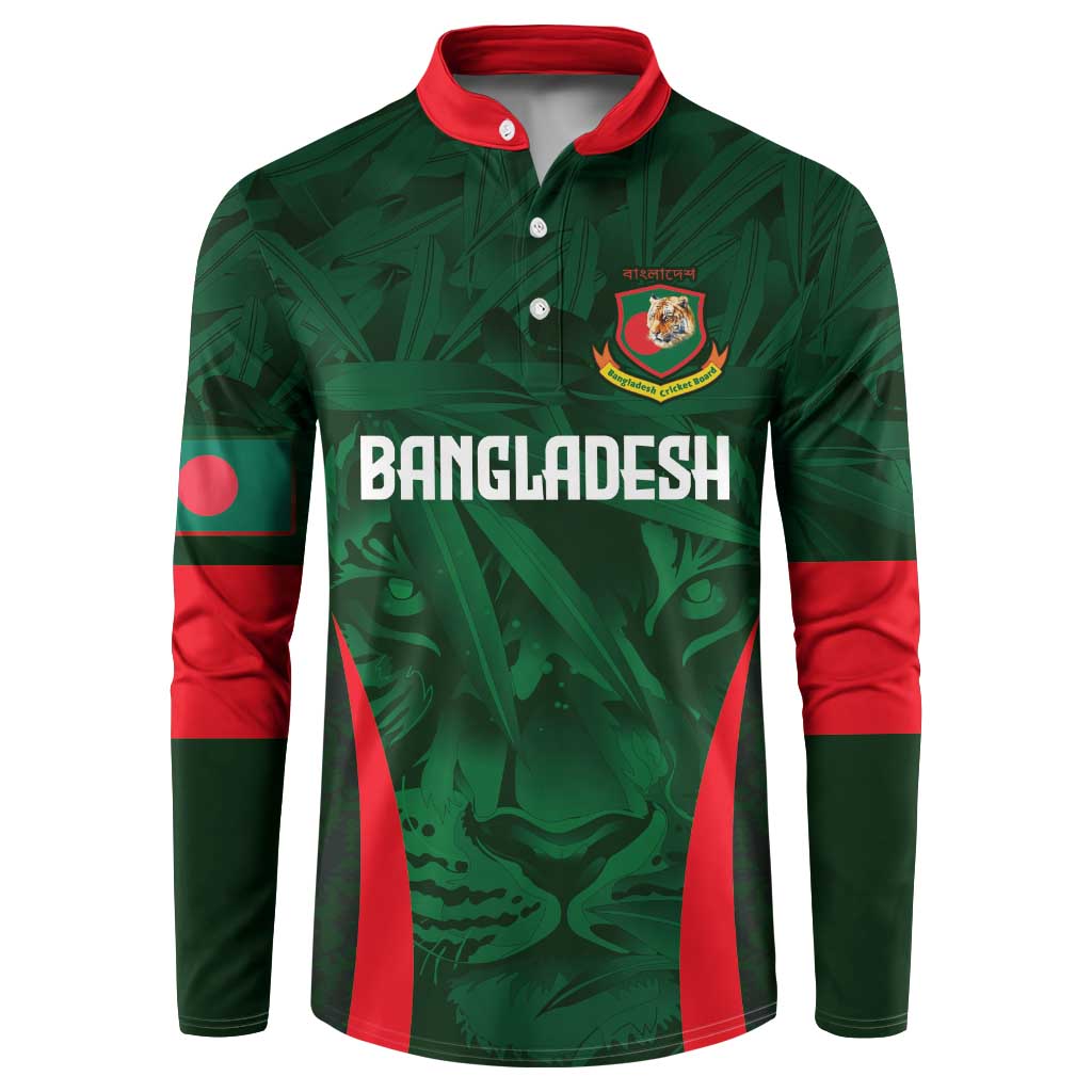 Custom Bangladesh Cricket Button Sweatshirt The Tigers Green-Red Glory